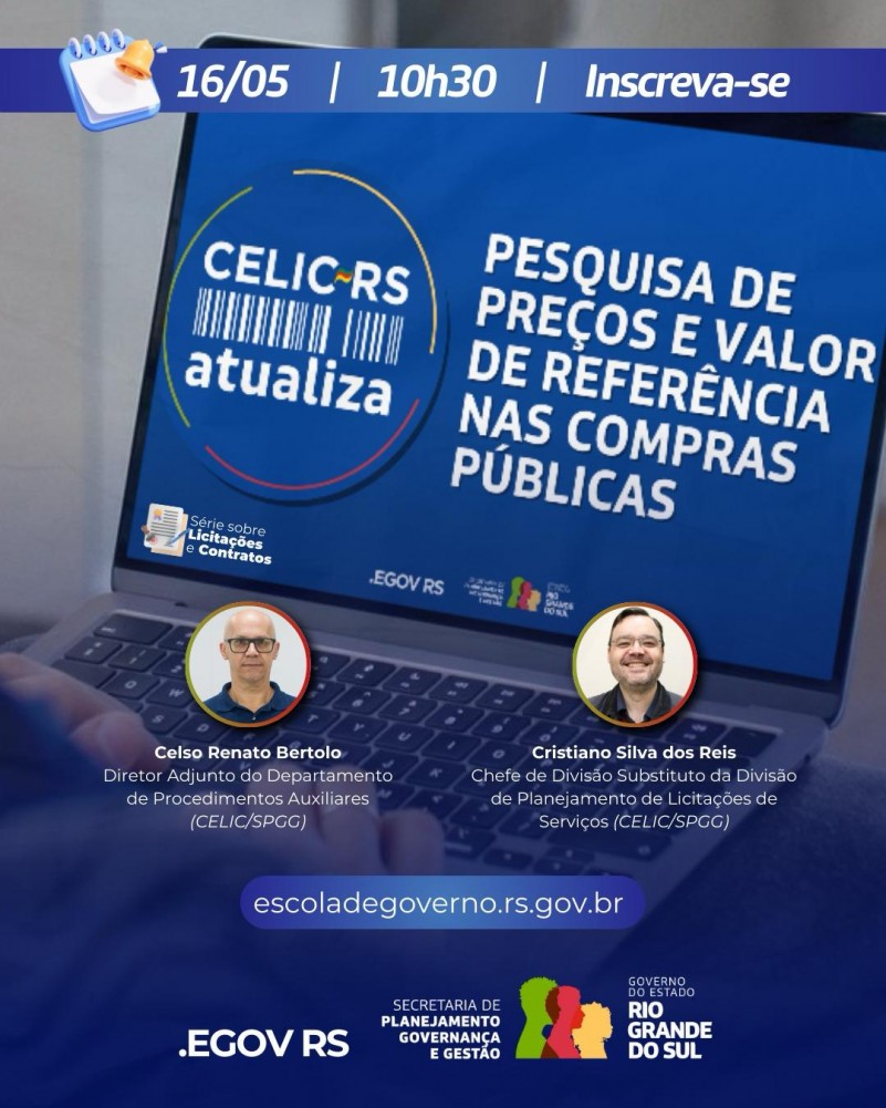 Quarta live da série CELIC Atualiza será sobre Pesquisa de Preços e Valor de Referência nas Compras Públicas